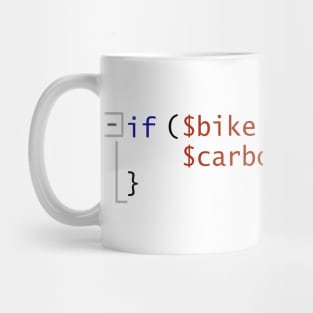 Bike or Walk PowerShell if statement code snippet - Reduce carbon footprint Mug